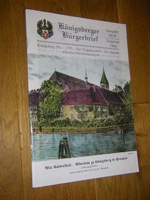 Bild des Verkufers fr Knigsberger Brgerbrief. Ausgabe XLVII, Sommer 1994 zum Verkauf von Versandantiquariat Rainer Kocherscheidt