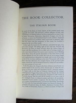 The Italian Book. [Offprint from The Book Collector, Spring 1978]