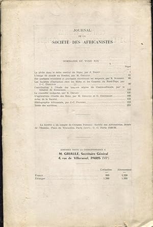 Seller image for Journal de la Socit des Africanistes. - Tome XIX - Fascicule II. for sale by PRISCA