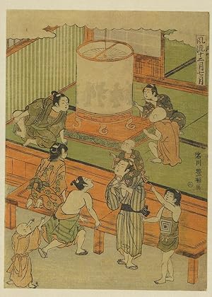 The Seventh Month July Twelve Months Japan Toyomasa Painting Postcard