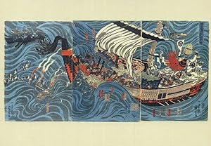 Utagawa Kuniyoshi Ghosts Of The Heiki Ship Boat Japan Painting Postcard