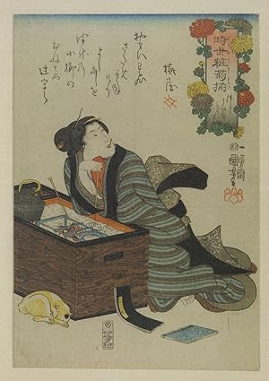 Utagawa Kuniyoshi Woman Having Fortune Told Occult Japanese Painting Postcard