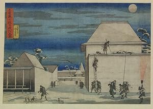 Kuniyoshi The Scene Of The Night Attack Japanese Painting Postcard