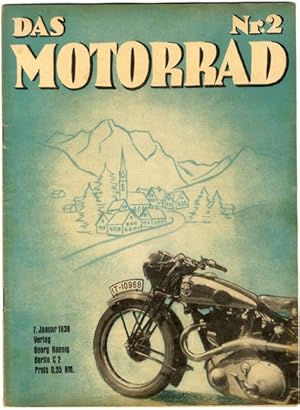 Zeitschrift "Das Motorrad" Heft 2 7. Januar 1939, NSU