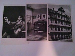 Goethehaus. Frankfurt am Main. Goethe 27 Jahre. Dichterzimmer. Außenansicht. Konvolut. 3 AK's.