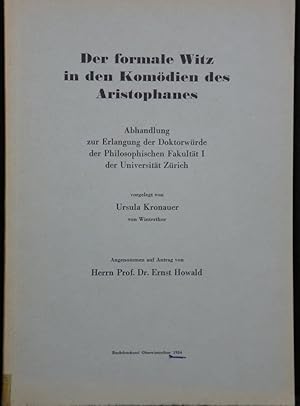 Der formale Witz in den Komödien des Aristophanes. Dissertation.