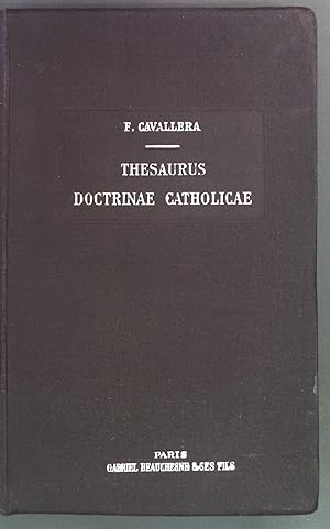 Bild des Verkufers fr Thesaurus Doctrinae Catholicae ex documentis Magisterii Ecclesiastici. zum Verkauf von books4less (Versandantiquariat Petra Gros GmbH & Co. KG)