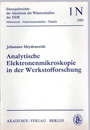 Bild des Verkufers fr Analytische Elektronenmikroskope in der Werkstofforschung zum Verkauf von Antiquariat Jterbook, Inh. H. Schulze