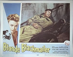 Image du vendeur pour Blonde Blackmailer Lobby Card 1955 Richard Arlen, Susan Shaw mis en vente par AcornBooksNH