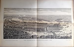 Original-Lithografie "Das Hamburger Freihafen-Gebiet 1888". Aus dem Export-Handbuch der Börsen-Ha...