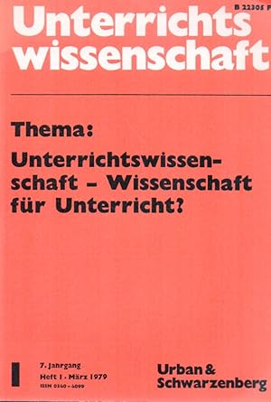 Seller image for Unterrichtswissenschaft - Wissenschaft fr Unterricht ? for sale by Clivia Mueller