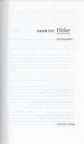 Bild des Verkufers fr Hitler Eine Biographie zum Verkauf von Clivia Mueller