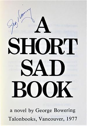 A Short Sad Book. Signed Copy