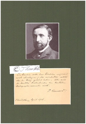 Seller image for PHILIPP LENARD (Philipp Eduard Anton von Lenard, 1862-1947) Professor Dr., sterreichisch-ungarischer, ab 1907 deutscher Physiker. Fr seine Arbeiten ber Kathodenstrahlen und die Entwicklung der Elektronentheorie wurde ihm 1905 der Nobelpreis fr Physik verliehen. Ab 1907 Direktor des Instituts fr Physik und Radiologie an der Ruprecht-Karls-Universitt Heidelberg. for sale by Herbst-Auktionen