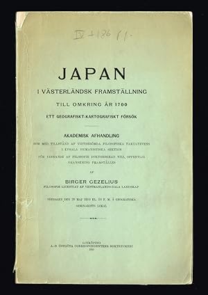 Seller image for Japan i vsterlndsk framstllning till omkring r 1700. Ett geografiskt-kartografiskt frsk. for sale by Hatt Rare Books ILAB & CINOA