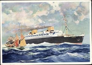 Künstler Ansichtskarte / Postkarte Dampfschiff Europa, Norddeutscher Llyod