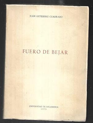 Imagen del vendedor de FUERO DE BEJAR a la venta por Desvn del Libro / Desvan del Libro, SL