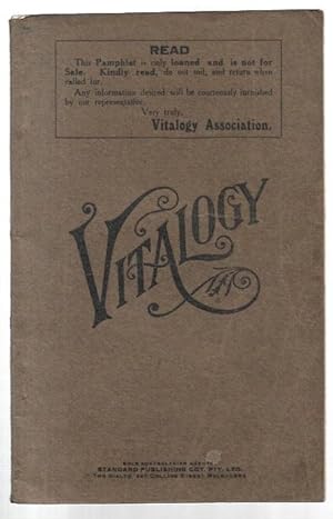 Image du vendeur pour Vitalogy A pamphlet with sample pages from 'Vitalogy. An Encyclopedia of Health and Home' by E.H. Ruddock. mis en vente par City Basement Books