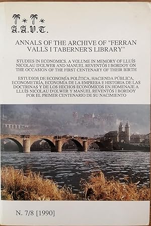 ANNALS OF THE ARCHIVE OF "FERRAN VALLS I TABERNER'S LIBRARY"
