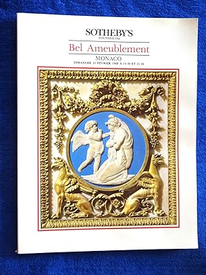 Seller image for Bel Ameublement. 21 Fevrier 1988, Sotheby's Monaco Auction Catalogue for sale by Tony Hutchinson