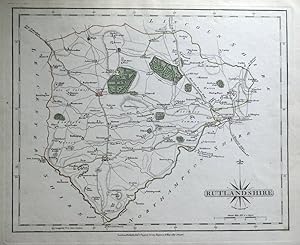 Antique Map RUTLAND, John Cary Original Hand Coloured 1793