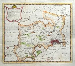 Antique Map MIDDLESEX, LONDON, P. Meijer Very scarce original county map 1759
