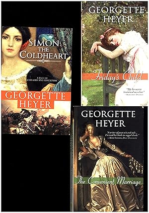 Seller image for The Convenient Marriage AND Friday's Child AND Simon the Coldheart (THREE GEORGETTE HEYER TRADE PAPERBACK REPRINTS, TWO OF THEM UNREAD) for sale by Cat's Curiosities