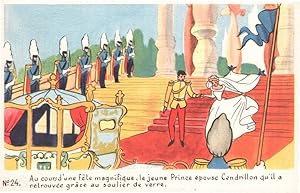 Cinderella With Prince Charming Vintage French Walt Disney Postcard