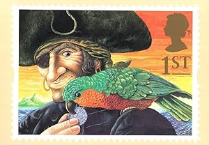 Image du vendeur pour Long John Silver Parrott Pirate Treasure Island Book Limited PHQ Postcard mis en vente par Postcard Finder