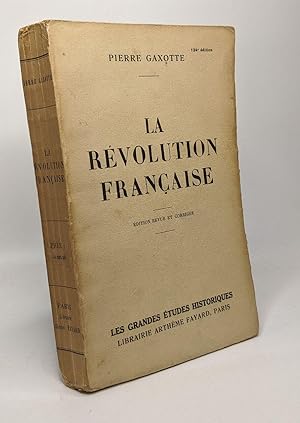 Seller image for La rvolution franaise - dition revue et corrige for sale by crealivres
