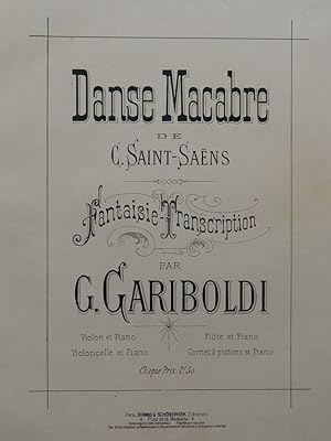 Image du vendeur pour GARIBOLDI Giuseppe Danse Macabre C. Saint-Sans Piano Flte 1878 mis en vente par partitions-anciennes
