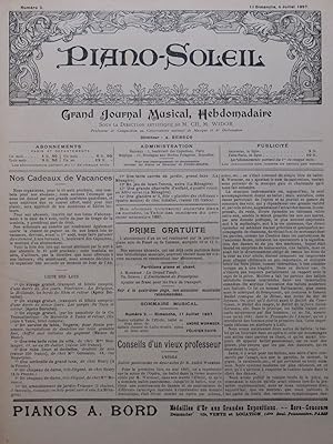 Piano Soleil No 2 Wormser F. David Chant Piano 1897