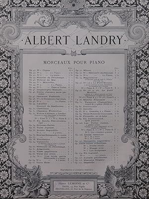 Seller image for LANDRY Albert Barcarolle Napolitaine Piano ca1897 for sale by partitions-anciennes