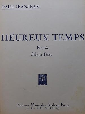 Seller image for JEANJEAN Paul Heureux Temps Rverie Piano Saxophone 1955 for sale by partitions-anciennes