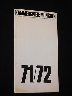 Bild des Verkufers fr Programmheft 4 Mnchner Kammerspiele Schauspielhaus 1971/72. DER LIEBESTRANK von Wedekind. Insz.: August Everding, Bhne/ Kostme: Jrg Zimmermann, Musik: Michael Rggeberg. Mit Hans Korte, Maria Becker, Mario Debus, Lutz Gerstmann, Ulla Berkewicz, Martin Benrath, Hans Quest, Monica Bleibtreu, Michael Habeck, Abba Maghfurian zum Verkauf von Fast alles Theater! Antiquariat fr die darstellenden Knste