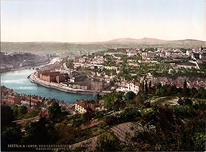 France, Lyon. Vue panoramique des Chartreux, Vaise et le Mont d?Or.