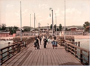 Polen, Zoppot. Strandhallen und Landungsbrücke.