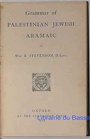 Grammar of Palestinian Jewish Aramaic