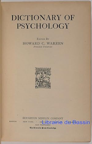 Seller image for Dictionary of Psychology for sale by Librairie du Bassin