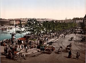 France, Lyon. Quai des Célestins. Le marché Saint-Antoine.