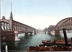 Nederland, Rotterdam. De twee Bruggen ower de Maas.