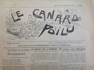 Journal du front " Le CANARD POILU " hebdomadaire , torsif et antiboche .