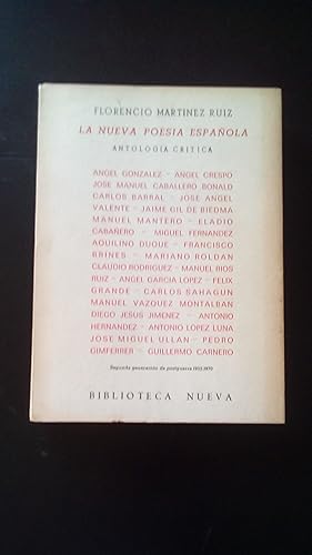 Imagen del vendedor de NUEVA POESIA ESPAOLA, LA - ANTOLOGIA CRITICA a la venta por Libreria Bibliomania