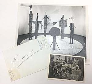 Three Photographs of Picasso Artworks from the Collection of Alfred Barr, including ONE SIGNED BY...