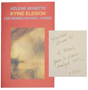 Bild des Verkufers fr Kyrie Eleison: Poesie (Signed First Edition) zum Verkauf von Jeff Hirsch Books, ABAA