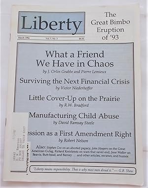 Image du vendeur pour Liberty Vol. 7 No. 3 (March 1994) (Libertarian Magazine) mis en vente par Bloomsbury Books
