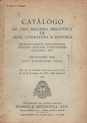 CATÁLOGO DE UMA PRECIOSA BIBLIOTECA DE ARTE, LITERATURA E HISTÓRIA