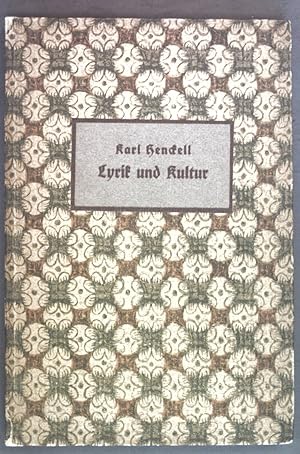 Imagen del vendedor de Lyrik und Kultur: Neue Vortrge zu Leben und Dichtung. a la venta por books4less (Versandantiquariat Petra Gros GmbH & Co. KG)