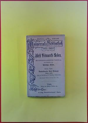 Imagen del vendedor de Frst Bismarcks Reden. Mit verbindender geschichtlicher Darstellung. Vierter Band: Bundeskanzler Graf Bismarck. 1868-1871 (Bis zur Errichtung des Deutschen Kaiserreiches) Universal-Bibliothek Nr. 3451-3453 a la venta por biblion2