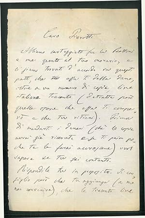 Lettera di 32 righe manoscritte su due facciate con firma autografa, in data 14 Febbraio 1870